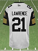 CFL Hamilton Tiger-Cats #21 LAWRENCE Crested Away White Jersey,baseball caps,new era cap wholesale,wholesale hats
