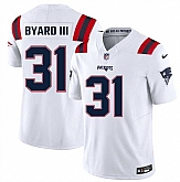 Men's New England Patriots #31 Kevin Byard III White 2026 F.U.S.E. Vapor Limited Stitched Jersey Dzhi,baseball caps,new era cap wholesale,wholesale hats