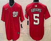 Men's Washington Nationals #5 CJ Abrams Red Limited Jersey,baseball caps,new era cap wholesale,wholesale hats