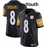 Youth Pittsburgh Steelers #8 Aaron Rodgers Black 2025 Vapor Limited Stitched Jersey Dzhi,baseball caps,new era cap wholesale,wholesale hats