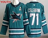 Youth San Jose Sharks #71 macklin celebrini teal Stitched Jersey,baseball caps,new era cap wholesale,wholesale hats