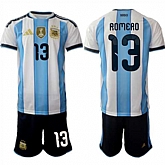 Men's Argentina #13 ROMERO National Team FIFA x World Cup 2026 Home White On Field Jersey,baseball caps,new era cap wholesale,wholesale hats