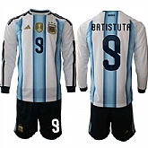 Men's Argentina #9 BATISTUTA Long Sleeve National Team FIFA x World Cup 2026 Home White On Field Jersey,baseball caps,new era cap wholesale,wholesale hats