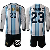 Men's Argentina #23 E.MARTINEZ Long Sleeve National Team FIFA x World Cup 2026 Home White On Field Jersey,baseball caps,new era cap wholesale,wholesale hats