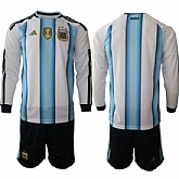 Men's Argentina Blank Long Sleeve National Team FIFA x World Cup 2026 Home White On Field Jersey,baseball caps,new era cap wholesale,wholesale hats