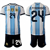 Men's Argentina #24 E.FEANANDEZ National Team FIFA x World Cup 2026 Home White On Field Jersey,baseball caps,new era cap wholesale,wholesale hats