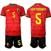 Men's Belgium #5 UEATONGHEN National Team FIFA x World Cup 2026 Home Red On Field Jersey,baseball caps,new era cap wholesale,wholesale hats