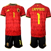 Men's Belgium #1 LAMMENS National Team FIFA x World Cup 2026 Home Red On Field Jersey,baseball caps,new era cap wholesale,wholesale hats