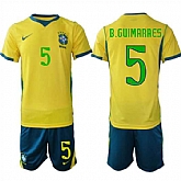 Men's Brazil #5 B.GUIMARAES National Team FIFA x World Cup 2026 Home On Field Jersey,baseball caps,new era cap wholesale,wholesale hats