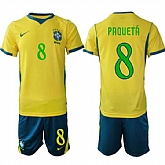 Men's Brazil #8 PAQUETA National Team FIFA x World Cup 2026 Home On Field Jersey,baseball caps,new era cap wholesale,wholesale hats