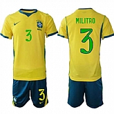 Men's Brazil #3 MILITAO National Team FIFA x World Cup 2026 Home On Field Jersey,baseball caps,new era cap wholesale,wholesale hats