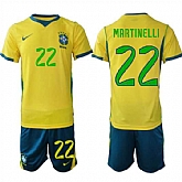 Men's Brazil #22 MARTINELLI National Team FIFA x World Cup 2026 Home On Field Jersey,baseball caps,new era cap wholesale,wholesale hats