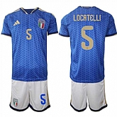 Men's Italy #5 LOCATELLI National Team FIFA x World Cup 2026 Home Blue On Field Jerseys,baseball caps,new era cap wholesale,wholesale hats