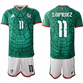 Men's Mexico #11 S.GIMENEZ National Team FIFA x World Cup 2026 Home Green On Field Jersey,baseball caps,new era cap wholesale,wholesale hats