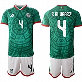 Men's Mexico #4 E.ALUAREZ National Team FIFA x World Cup 2026 Home Green On Field Jersey,baseball caps,new era cap wholesale,wholesale hats