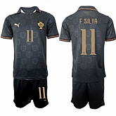 Men's Portugal #11 F.SILVA National Team FIFA x World Cup 2026 Away Gray On Eusebio special edition Jersey,baseball caps,new era cap wholesale,wholesale hats