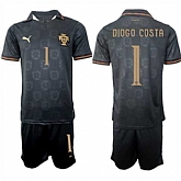 Men's Portugal #1 DIOGO COSTA National Team FIFA x World Cup 2026 Away Gray On Eusebio special edition Jersey,baseball caps,new era cap wholesale,wholesale hats