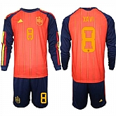 Men's Spain #8 XAVI National Team FIFA x World Cup 2026 Long Sleeve Home Red On Field Jerseys,baseball caps,new era cap wholesale,wholesale hats