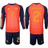 Men's Spain #2 CARVAJAL National Team FIFA x World Cup 2026 Long Sleeve Home Red On Field Jerseys,baseball caps,new era cap wholesale,wholesale hats