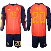 Men's Spain #20 PEDRI National Team FIFA x World Cup 2026 Long Sleeve Home Red On Field Jerseys,baseball caps,new era cap wholesale,wholesale hats