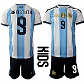 Youth Argentina #9 BATISTUTA National Team FIFA x World Cup 2026 Home White On Field Kids Jersey,baseball caps,new era cap wholesale,wholesale hats