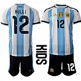 Youth Argentina #12 RULLI National Team FIFA x World Cup 2026 Home White On Field Kids Jersey,baseball caps,new era cap wholesale,wholesale hats