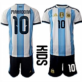 Youth Argentina #10 MARADONA National Team FIFA x World Cup 2026 Home White On Field Kids Jersey,baseball caps,new era cap wholesale,wholesale hats