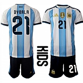 Youth Argentina #21 DYBALA National Team FIFA x World Cup 2026 Home White On Field Kids Jersey,baseball caps,new era cap wholesale,wholesale hats