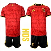 Youth Belgium Blank National Team FIFA x World Cup 2026 Home Red On Field Kids Jersey,baseball caps,new era cap wholesale,wholesale hats