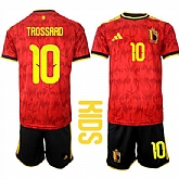 Youth Belgium #10 TROSSARD National Team FIFA x World Cup 2026 Home Red On Field Kids Jersey,baseball caps,new era cap wholesale,wholesale hats