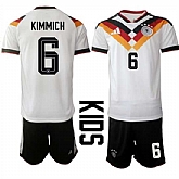 Youth Germany #6 KIMMICH National Team FIFA x World Cup 2026 Home White On Field Kids Jersey,baseball caps,new era cap wholesale,wholesale hats