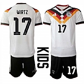 Youth Germany #17 WIRTZ National Team FIFA x World Cup 2026 Home White On Field Kids Jersey,baseball caps,new era cap wholesale,wholesale hats