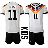 Youth Germany #11 KLOSE National Team FIFA x World Cup 2026 Home White On Field Kids Jersey,baseball caps,new era cap wholesale,wholesale hats