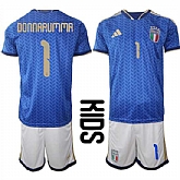 Youth Italy #1 DONNARUMMA National Team FIFA x World Cup 2026 Home Blue On Field Kids Jerseys,baseball caps,new era cap wholesale,wholesale hats