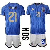 Youth Italy #21 PIRLO National Team FIFA x World Cup 2026 Home Blue On Field Kids Jerseys,baseball caps,new era cap wholesale,wholesale hats