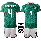 Youth Mexico #4 R.MARQUEZ National Team FIFA x World Cup 2026 Home Green On Field Kids Jersey,baseball caps,new era cap wholesale,wholesale hats