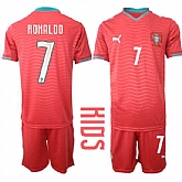 Youth Portugal #7 RONALDO National Team FIFA x World Cup 2026 Home Red On Eusebio special edition Kids Jersey,baseball caps,new era cap wholesale,wholesale hats
