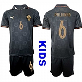 Youth Portugal #6 PALHINHA National Team FIFA x World Cup 2026 Away Gray On Eusebio special edition Kids Jersey,baseball caps,new era cap wholesale,wholesale hats