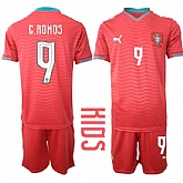 Youth Portugal #9 G.ROMOS National Team FIFA x World Cup 2026 Home Red On Eusebio special edition Kids Jersey,baseball caps,new era cap wholesale,wholesale hats