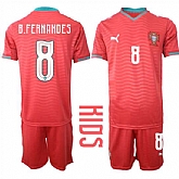Youth Portugal #8 B.FERNANDES National Team FIFA x World Cup 2026 Home Red On Eusebio special edition Kids Jersey,baseball caps,new era cap wholesale,wholesale hats
