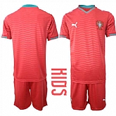 Youth Portugal Blank National Team FIFA x World Cup 2026 Home Red On Eusebio special edition Kids Jersey,baseball caps,new era cap wholesale,wholesale hats