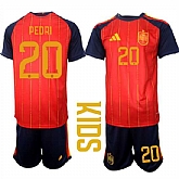 Youth Spain #20 PEDRI National Team FIFA x World Cup 2026 Home Red On Field Kids Jerseys,baseball caps,new era cap wholesale,wholesale hats