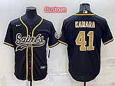 Custom Men's New Orleans Saints Black Cool Base Stitched Baseball Jersey,baseball caps,new era cap wholesale,wholesale hats