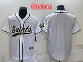 Custom Men's New Orleans Saints White Cool Base Stitched Baseball Jersey,baseball caps,new era cap wholesale,wholesale hats
