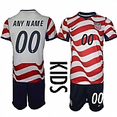 Youth United States Custom White Red 2026 Home Soccer Jersey Suit,baseball caps,new era cap wholesale,wholesale hats