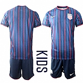 Youth United States Custom Blue 2026 World Cup Away Soccer Jersey Suit,baseball caps,new era cap wholesale,wholesale hats