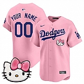 Men's Los Angeles Dodgers ACTIVE PLAYER Custom Pink 2025 Hello Kitty Vapor Premier Limited Stitched Baseball Jersey,baseball caps,new era cap wholesale,wholesale hats