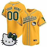 Men's Oakland Athletics Active Player Custom Gold Hello Kitty Vapor Premier Limited Stitched Baseball Jersey,baseball caps,new era cap wholesale,wholesale hats
