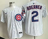 Men's Chicago Cubs #2 Nico Hoerner White Limited Cool Base Jersey,baseball caps,new era cap wholesale,wholesale hats