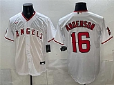 Men's Los Angeles Angels #16 Garret Anderson White Stitched Jersey,baseball caps,new era cap wholesale,wholesale hats